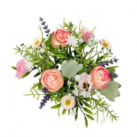 Light cuff for crown candles with pink roses and other flowers, inner dimensions 3 cm and outer dimensions 16 cm