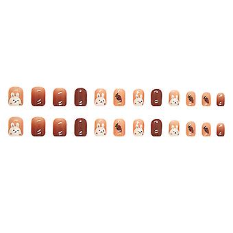 Cute Rabbit Carrot False Nails Charming Comfortable Wear False Nails For Women Nail Diy Decor