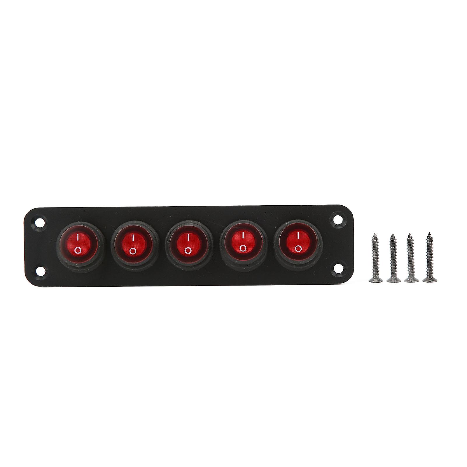 Switch Board Red Color Lighting Switch Panel Abs For Atv For Boat
