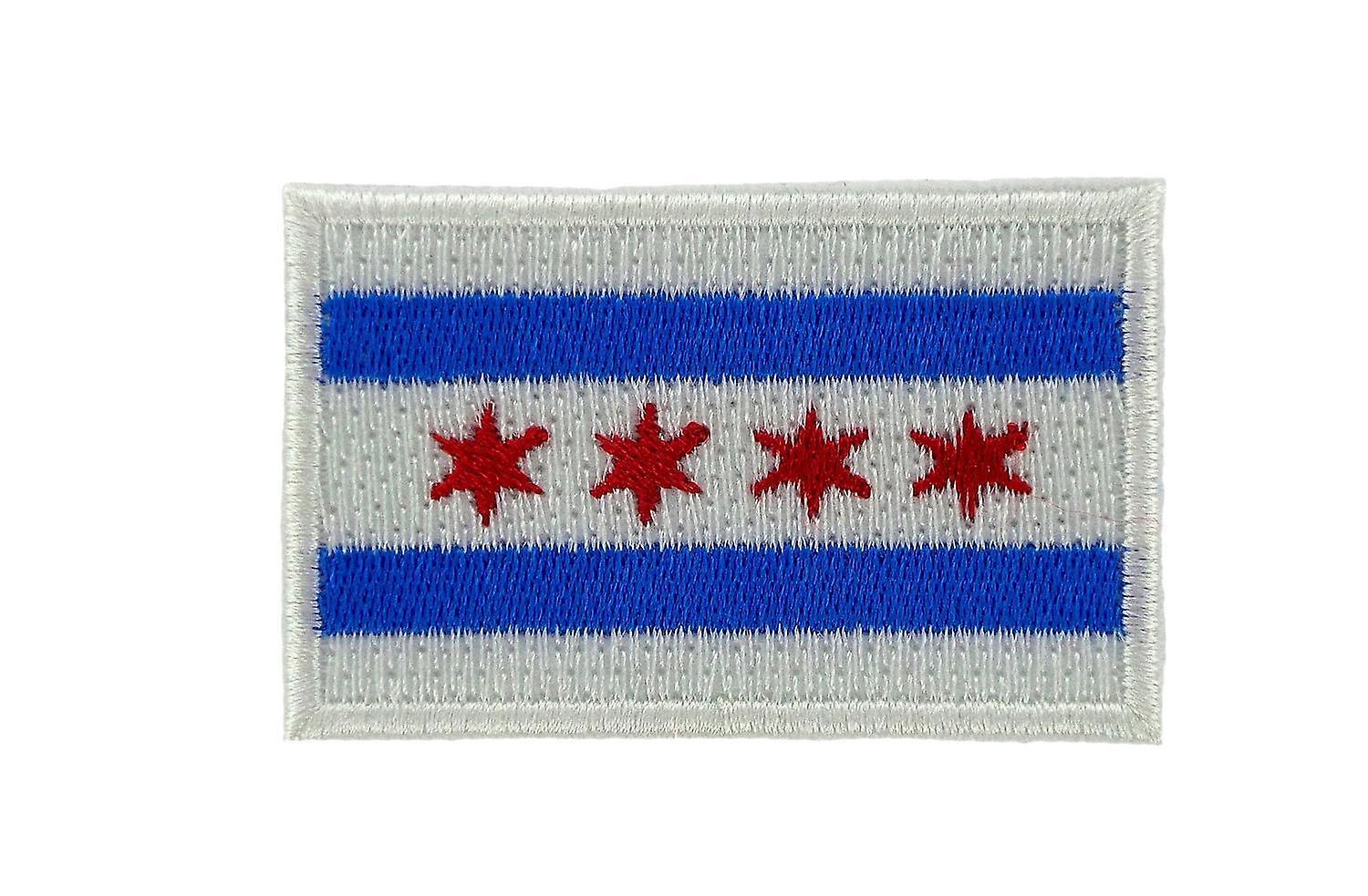 Patch Ecusson Brode Flag Chicago USA Thermocollant Backpack