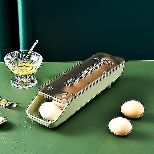 2pcs Automatic Filling Egg Storage Box Refrigerator Fresh Box (green Bean Paste)