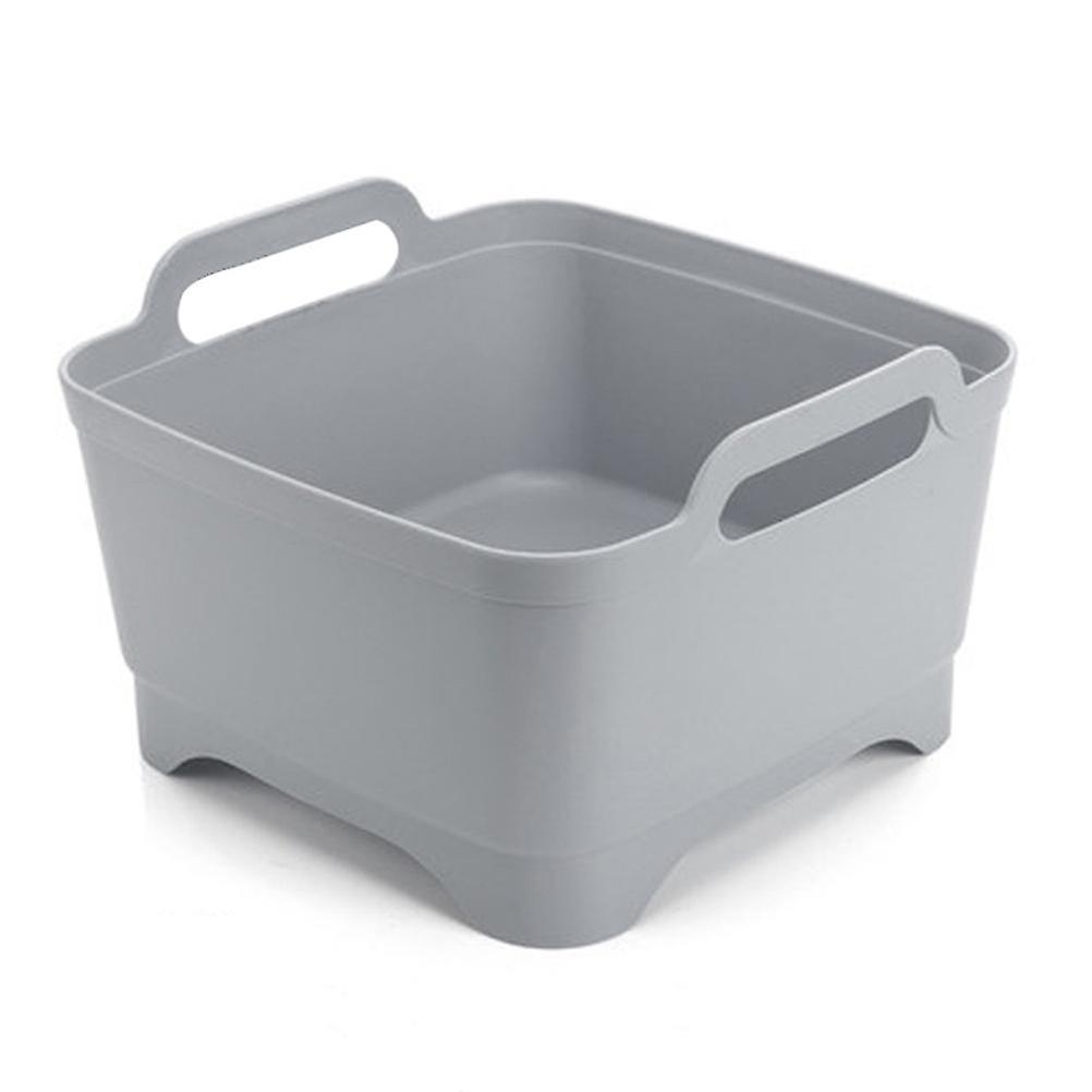 Compact Dish Basin with Drain Plug and Handles for Easy Transport