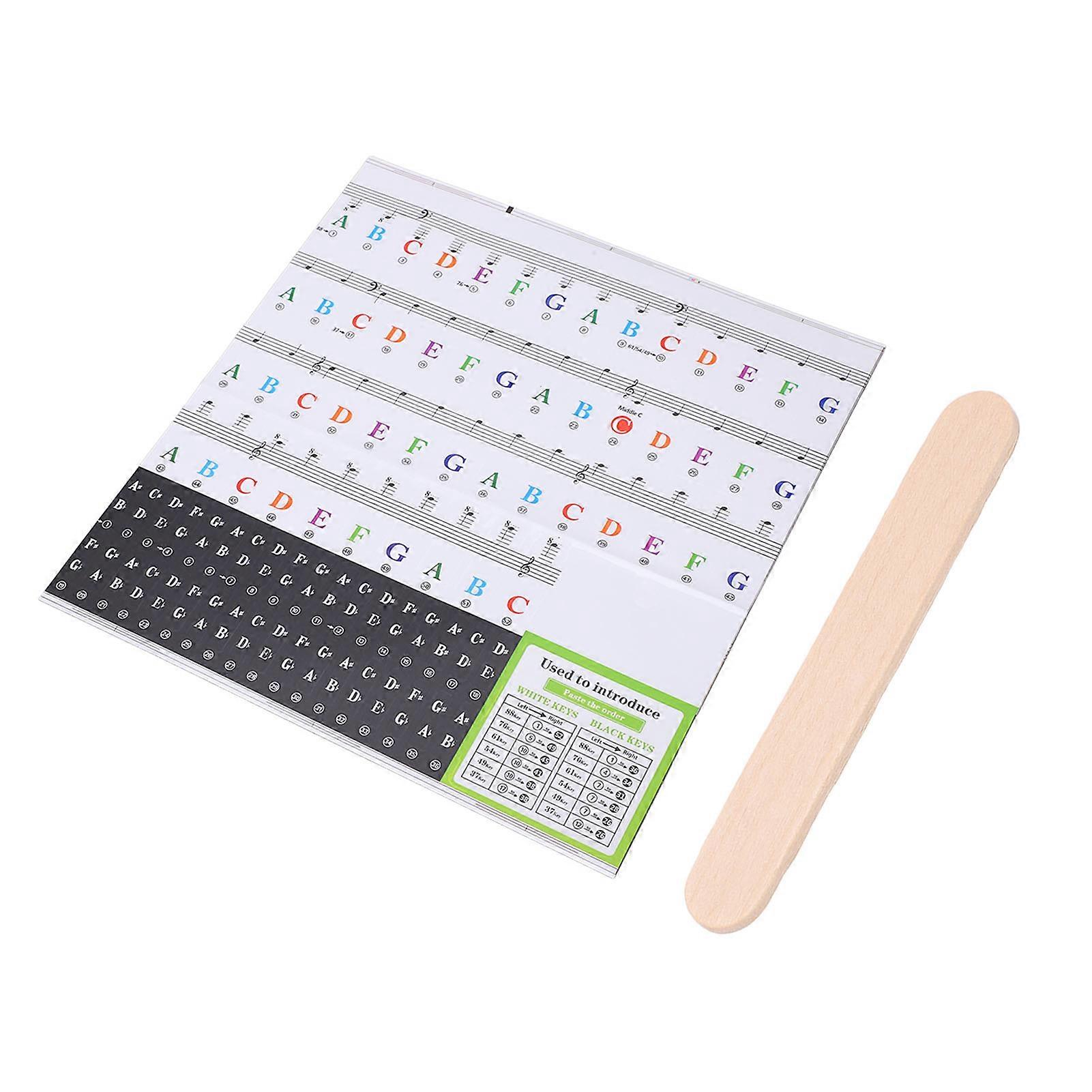 Piano Keyboard Sticker Labels Removable Large Note Letters for 37 49 54 61 76 88 Key Keyboards Easy to Read and Apply