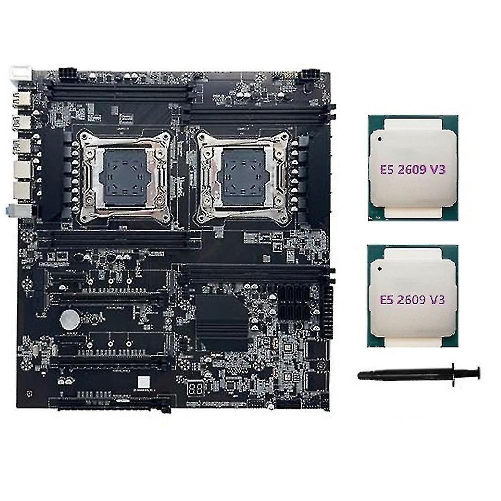 X99 Dual-socket Motherboard Lga2011-3 Dual Cpu Support Recc Ddr4 Memory With 2xe5 2609 V3 Cpu+therm