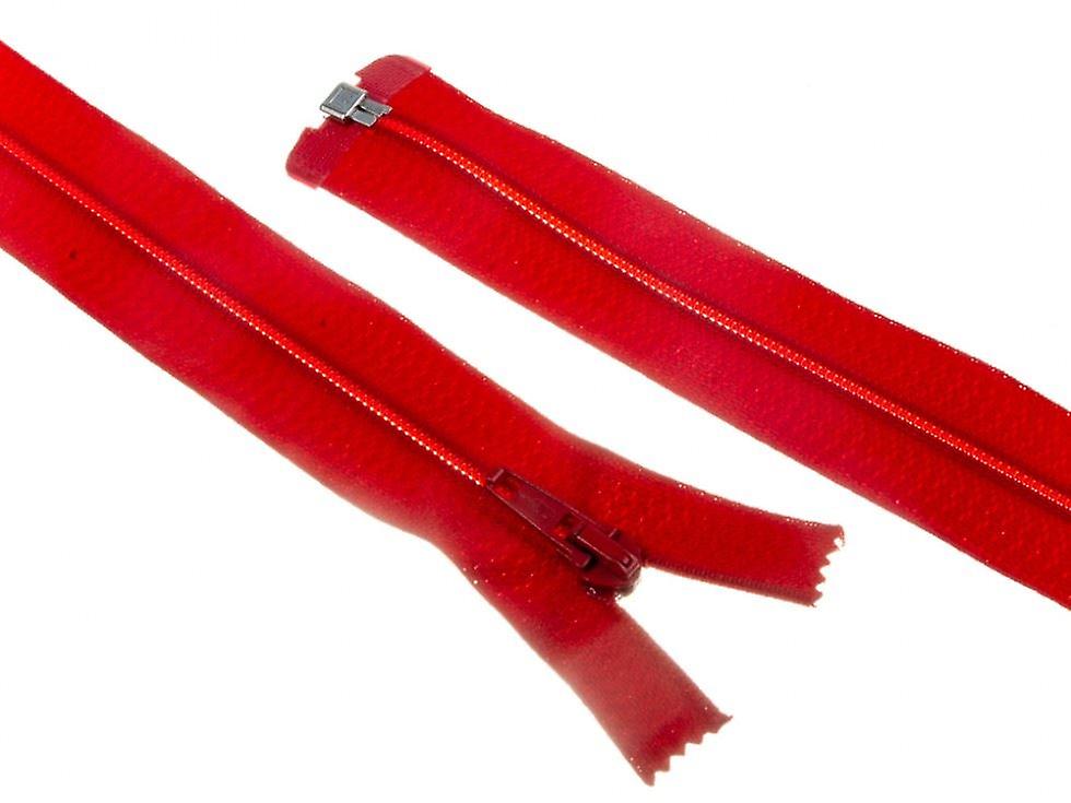Minerva Nylon Open End Coat Zips Red - 75 cm - each