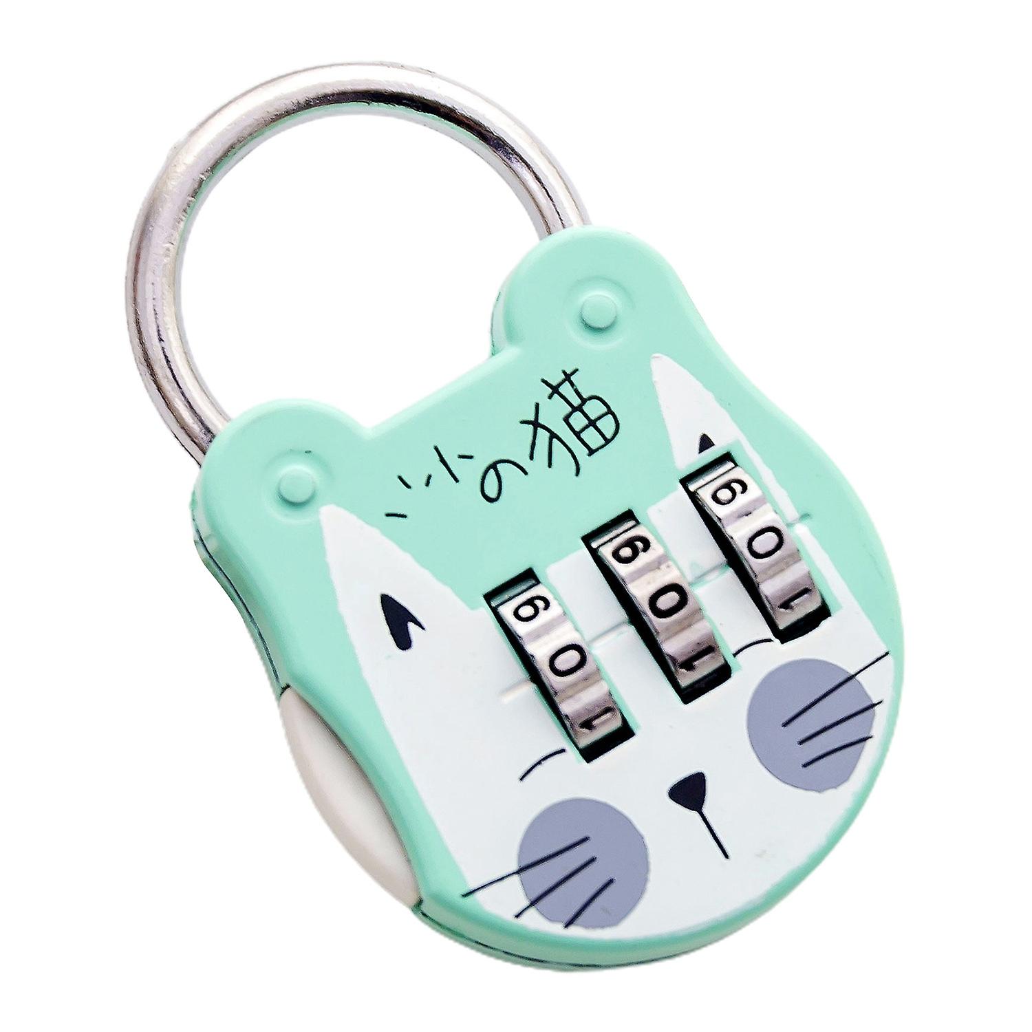 Code Number Lock Anti-theft High Strength Accurate Cute Cat Mini Luggage Suitcase Number Password Lo