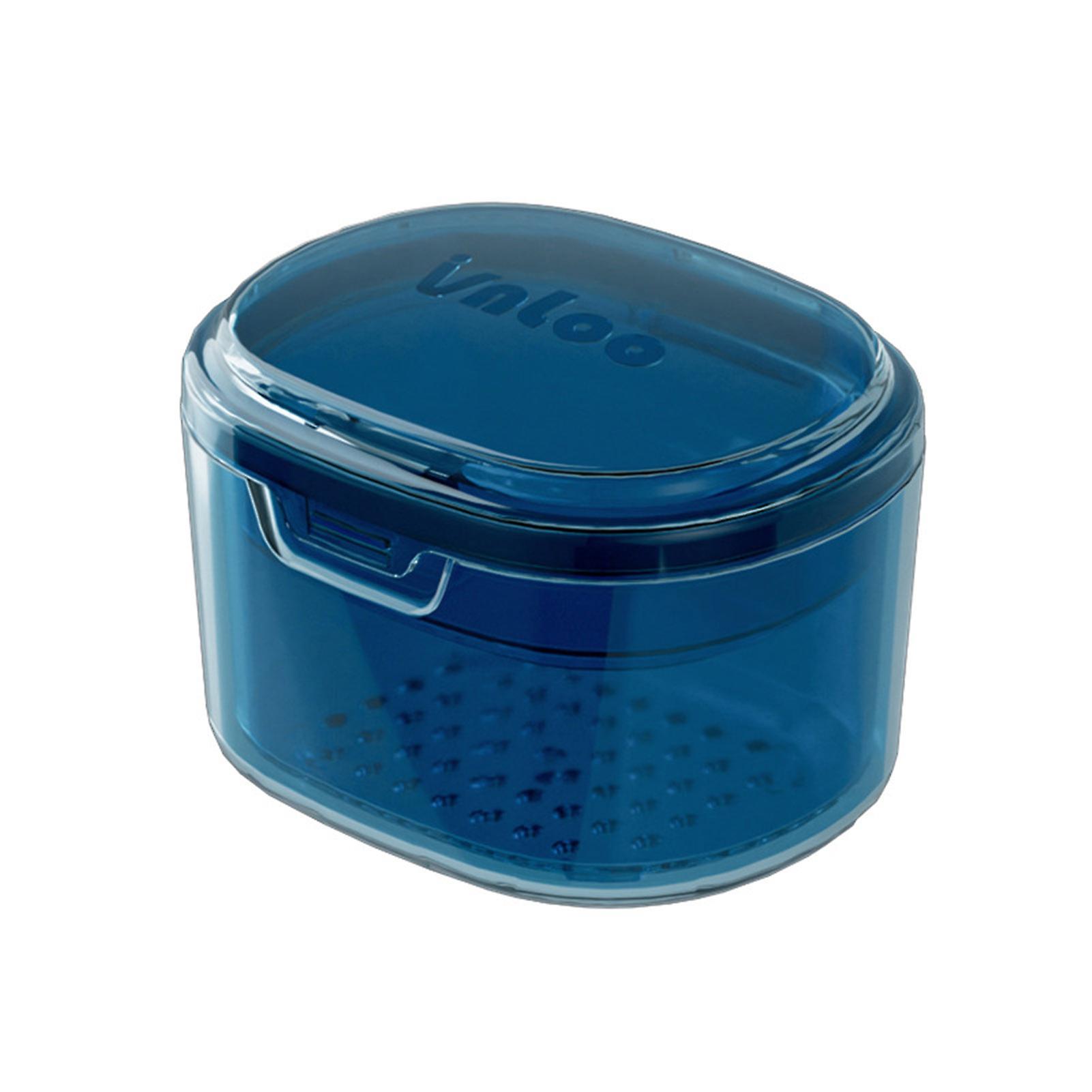 Portable Retainer Box With Drain Basket Double-layers Clear Pc Mini Travel False Teeth Denture Bath Case Braces Aligner Container Holder