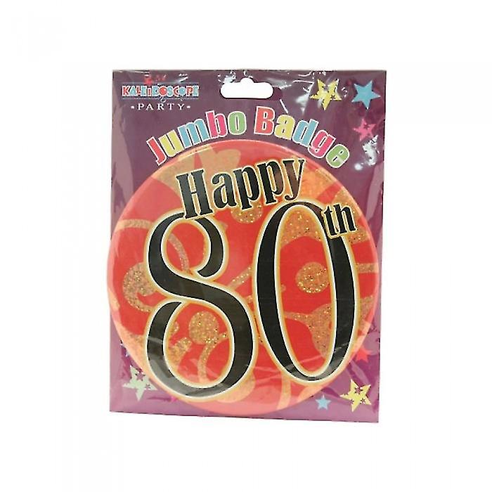 Kaleidoscope Glitter 80th Party Badge