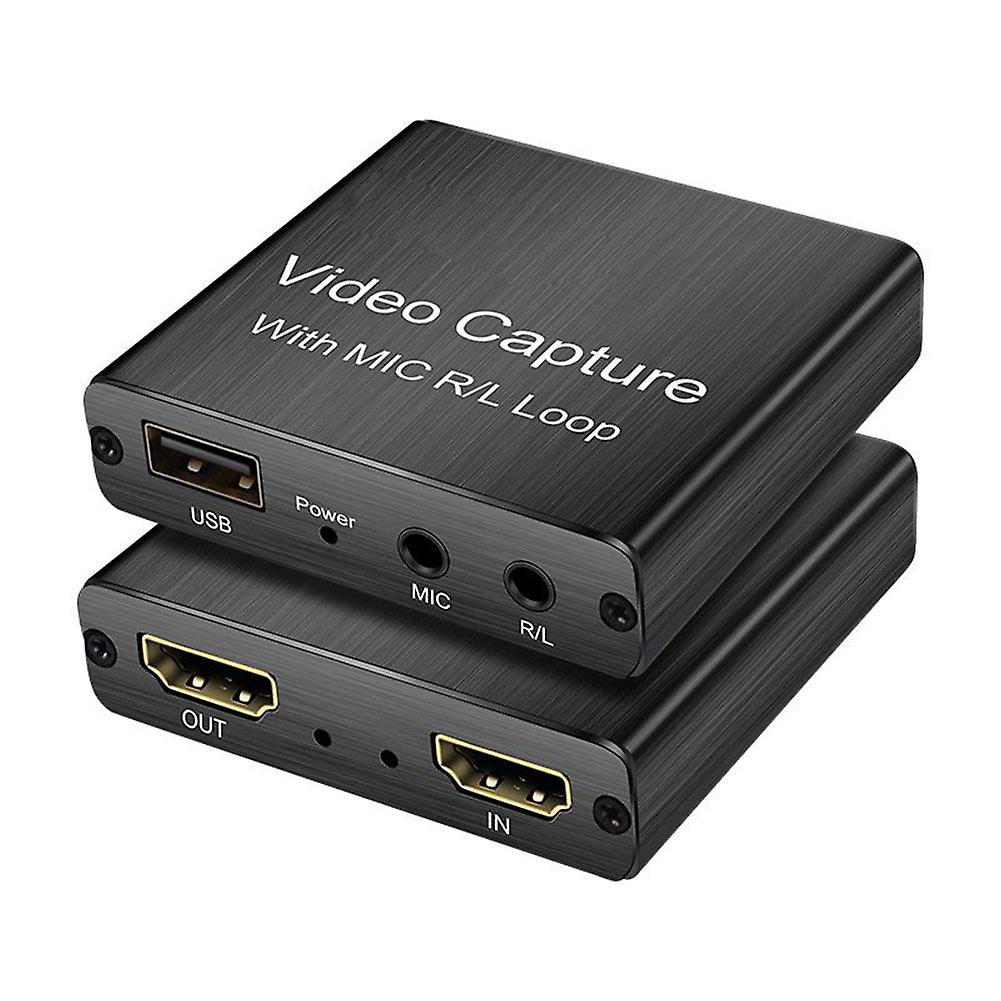 HDMI-compatible 1080P 4K Video Capture Card Loop Output USB Recording Box Game Broadcaster