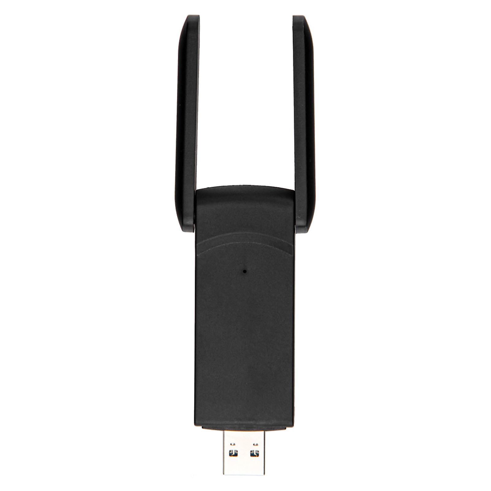 1300M Dual Band WiFi Adapter 2.4G 5.8G USB3.0 Interface Adjustable Signal Sensitivity WiFi Adapter for Laptop Black 