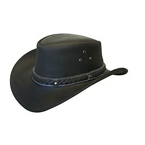 Australsk sort cowboy læder Aussie Bush Hat
