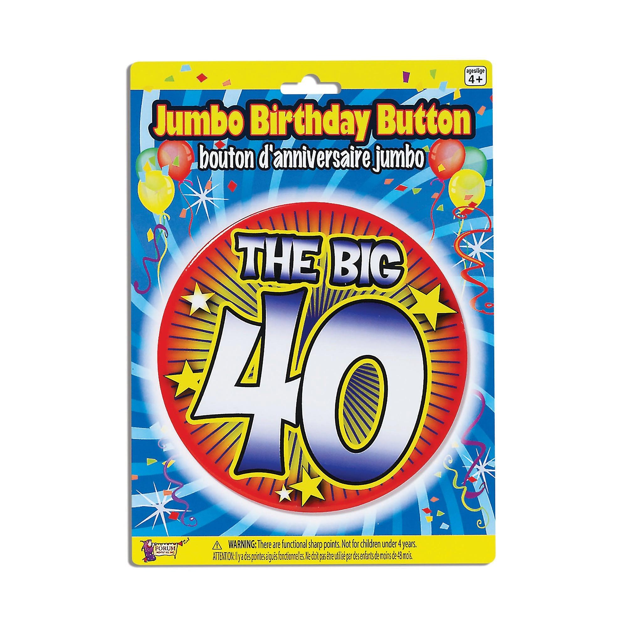Birthday Jumbo Button Pin 40 X72203