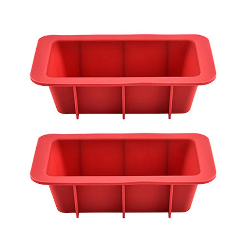 2Pcs Non-stick Surface Mini Loaf Pan Food Grade Silicone Bread Loaf Pan Stackable Baking Bread Toast Mold