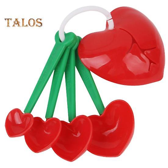 5Pcs/Set Measuring Spoons Convenient Liquid Measuring Environmentally Friendly Useful Love Heart Shape Measure Scoops Coffee Supplies