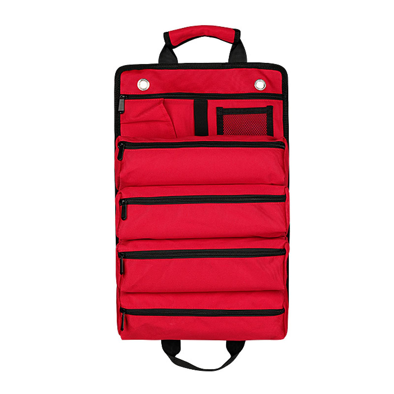 Tool Roll Bag, Large Capacity 5 Grids Waterproof Portable Canvas Tool Bag Organizer for Maintenance