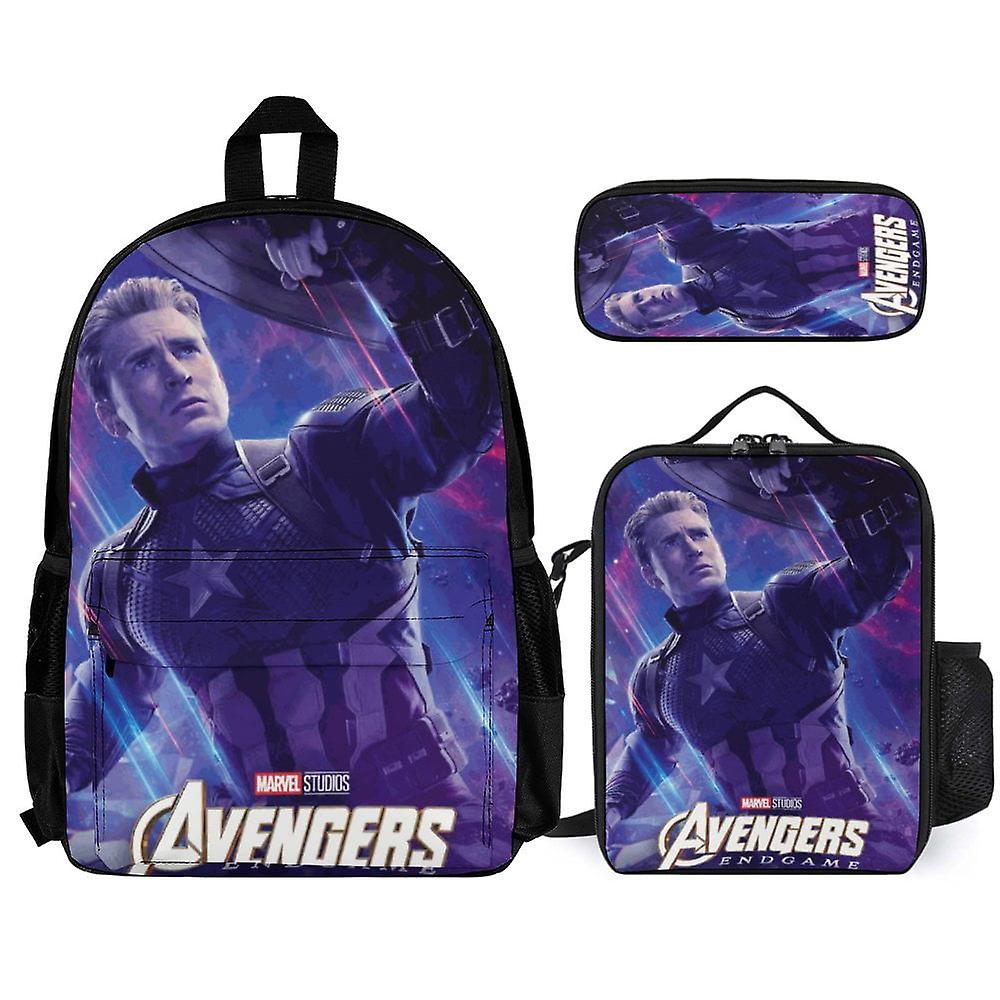 Captain America 3Pcs Backpacks Sets with Lunch Bag And Pencil Case