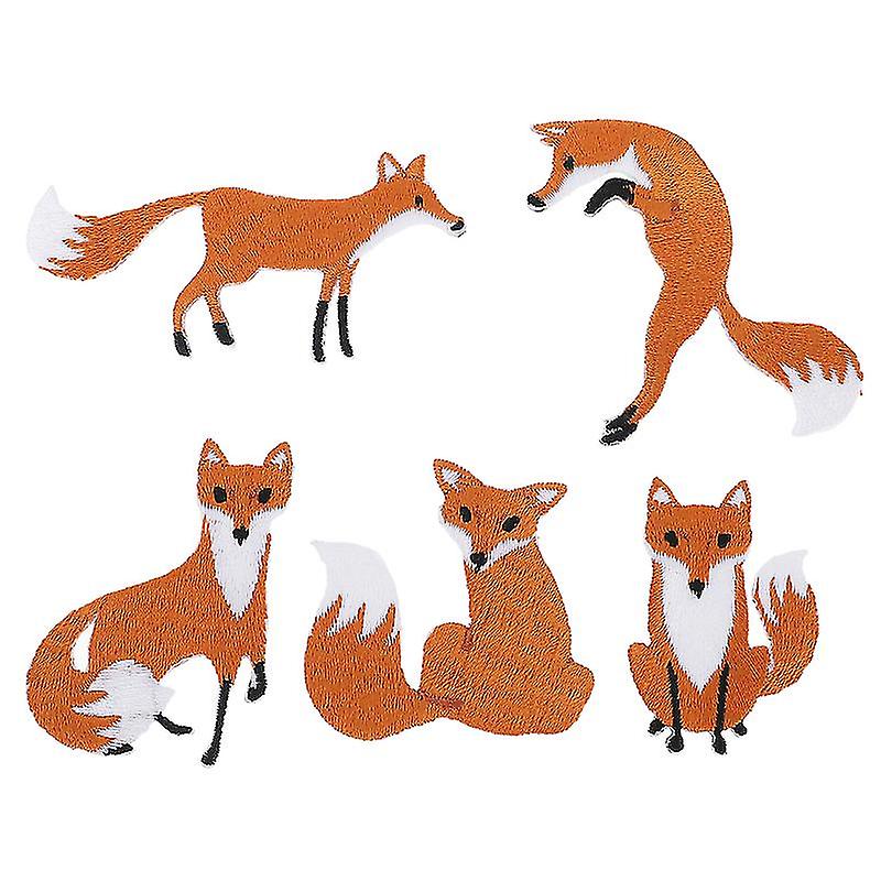 5pcs Foxes Design Patch