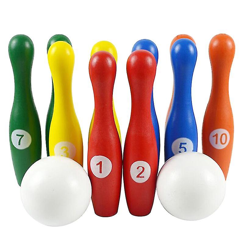 1set Wooden Bowling Set
