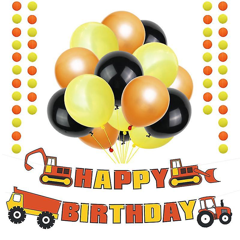 1pcs Excavator Birthday Banner