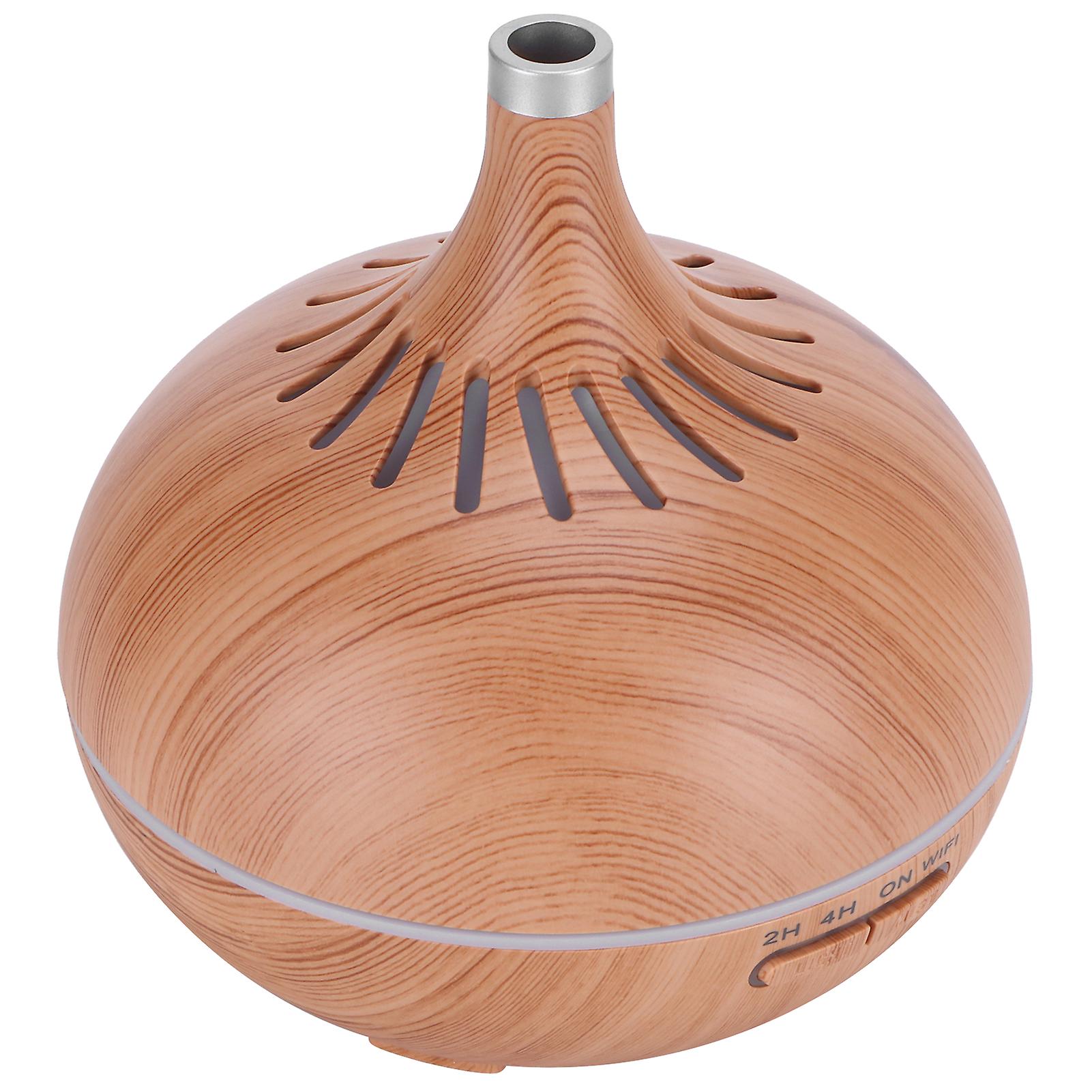 400ml Wood Grain Aroma Diffuser WIFI Control Humidifier Light