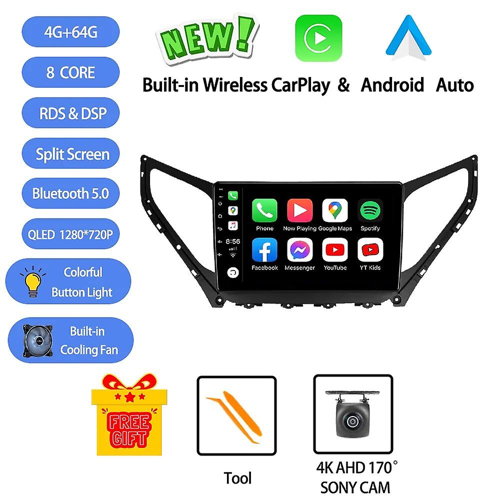 Android 13 For Hyundai Azera 2014 - 2015 Car Radio Stereo Multimedia Video Player Navigation Gps Wireless Carplay Rds Dsp Auto
