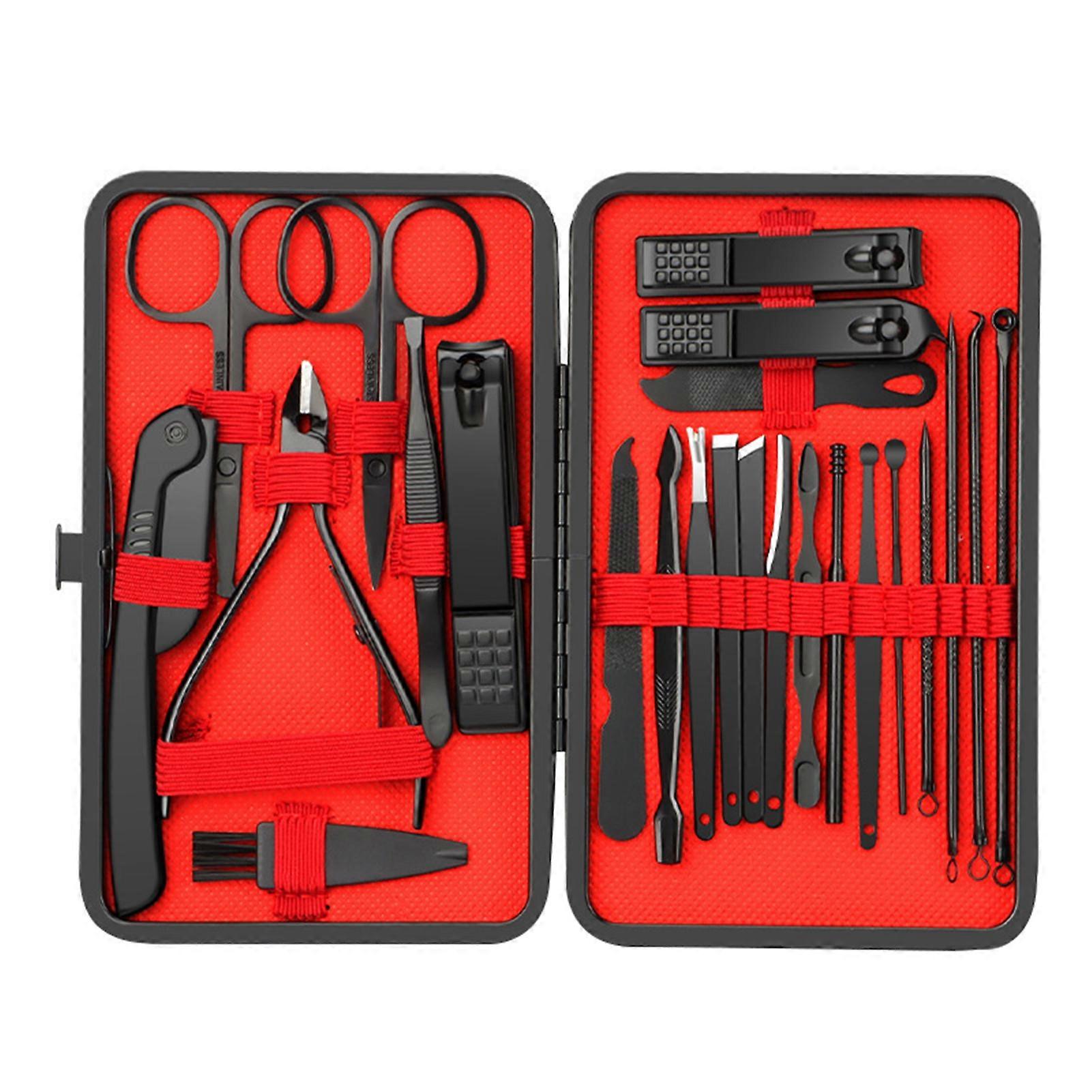 24 in 1 Pedicure Manicure Set Professional Stainless Steel Nail Clipper Kit for Fingernail Toenail