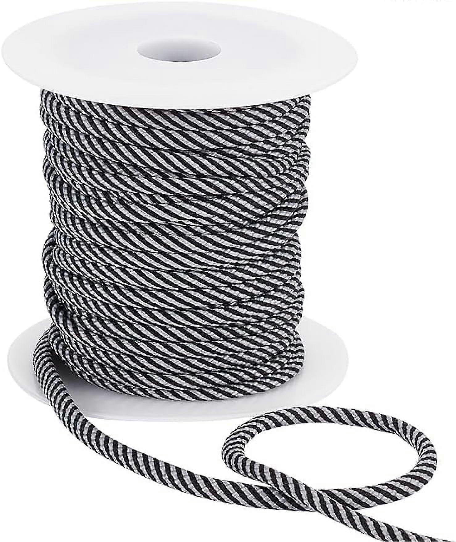20Yards Light Grey Drawstring Replacement Rope 5mm Round Nylon Drawstring Cord with Plastic Spool