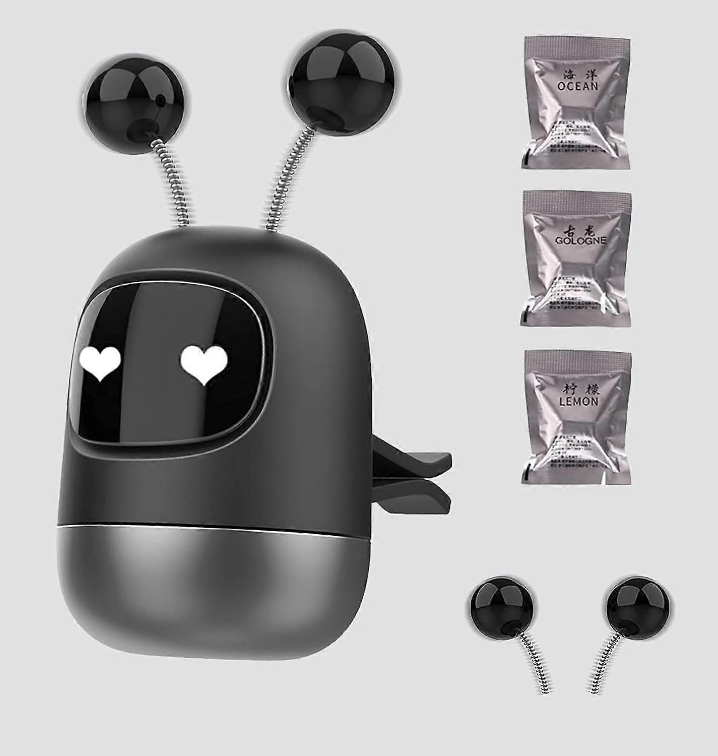 Cute Car Air Freshener Robot, Kawaii Car Air Vent Clip Charm Decoration Accessories,with Cologne Lemon Vent Wrap Faint Fragrance