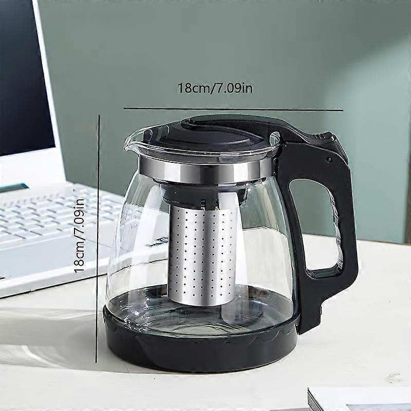 Elegant Glass Tea Pot with Filter - High-Temp Resistant, Large Design, Perfect for Home, Office, & Restaurant - Aesthetic Flower Pattern, Explosion-pr