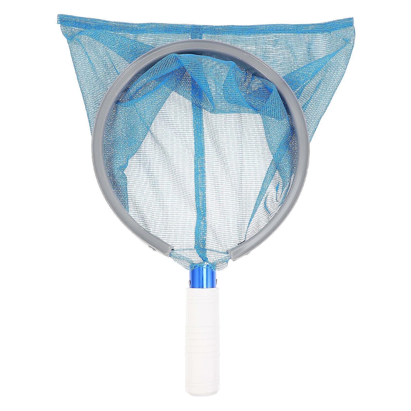 1Pc Pool Leaf Skimmer Aluminum Handle Pool Cleaning Net Salvage Net (Blue)