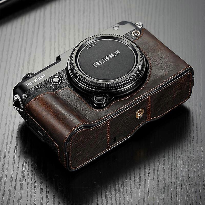 For Gfx50r For Leather Camera Case Handle Half Bag For Fujifilm Gfx50r Camera Bodysuit