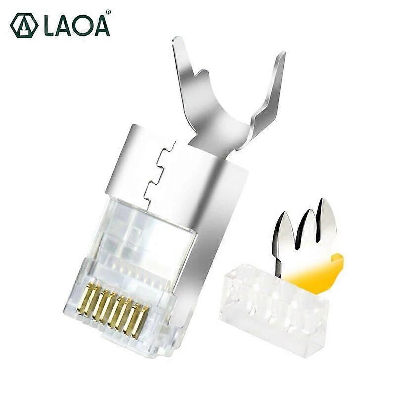 Cat7 Ftp Rj45 Crystal Cable Connector Copper Shell Gold-plated Shielded Network Cable Head