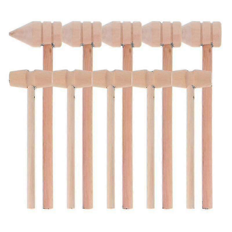 10pcs Children Toy Hammers Mini Mallets Small Hammers Creative Wood Hammer