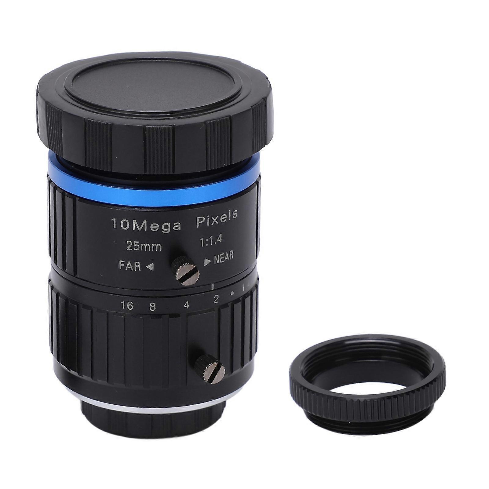 עדשת הר 10mp c עדשת טלוויזיה במעגל סגור 25 מ"מ אורך מוקד צמצם ידני למצלמת מעקב