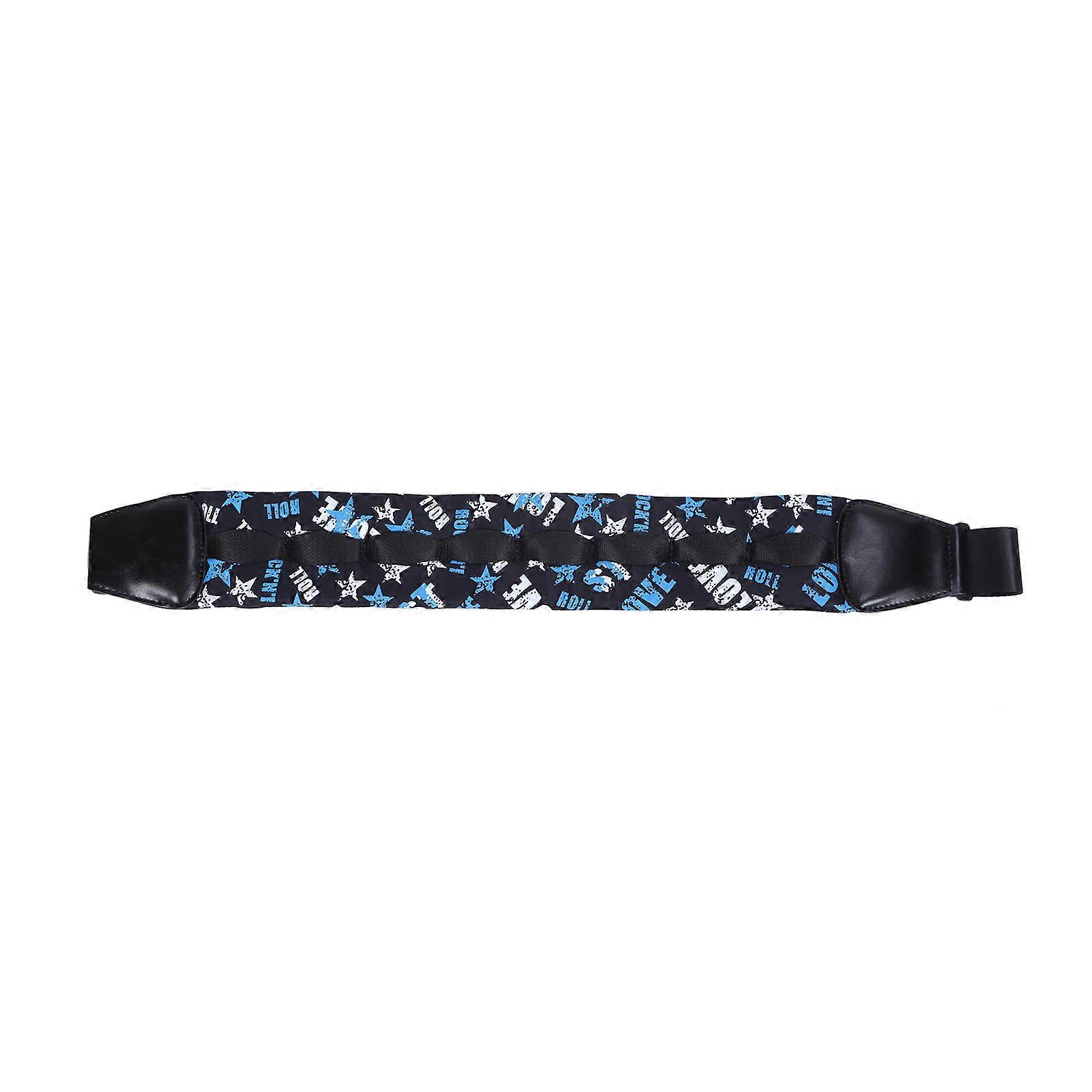 Guitar Strap For Bass Thickened Widened Shoulder Pads Decompression Belt Blue White Star Pattern