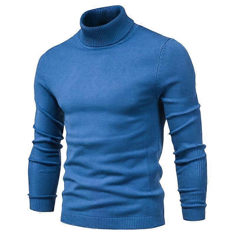 Mens Sweaters Winter Turtleneck Thick Casual Turtle Neck Solid