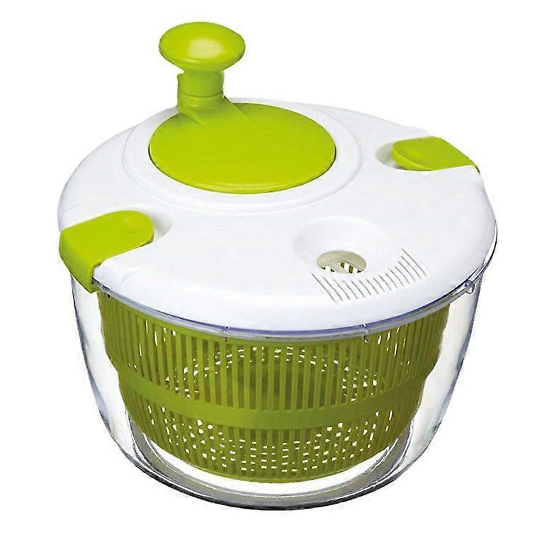 Retractable Pull Salad Spinner | Transparent And Green