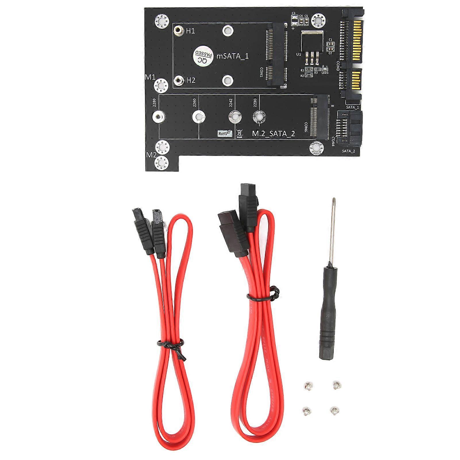 Adapter Card MSATA M.2 NGFF SSD to Dual SATA3 Fast Reading Speed Converter Computer Accessories