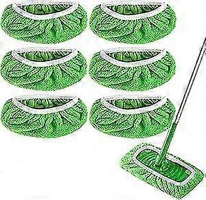 Gjenbrukbare våte puter for feiemopp, vaskbare mikrofiberputer for mopping av gulv - 6-pakning (mopp er ikke inkludert)