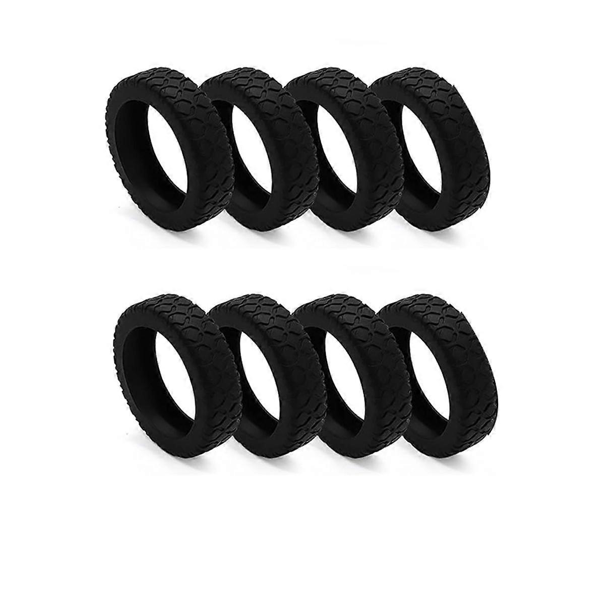 8 buc valize capace de roți, capac de roată din compartiment de bagaje din silicon pentru cele mai multe 8 roți rotative negre