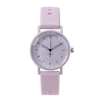 Montre à quartz cadran rond en silicone bracelet en silicone réglable couleur bonbon pas de retard vérification du temps élevé