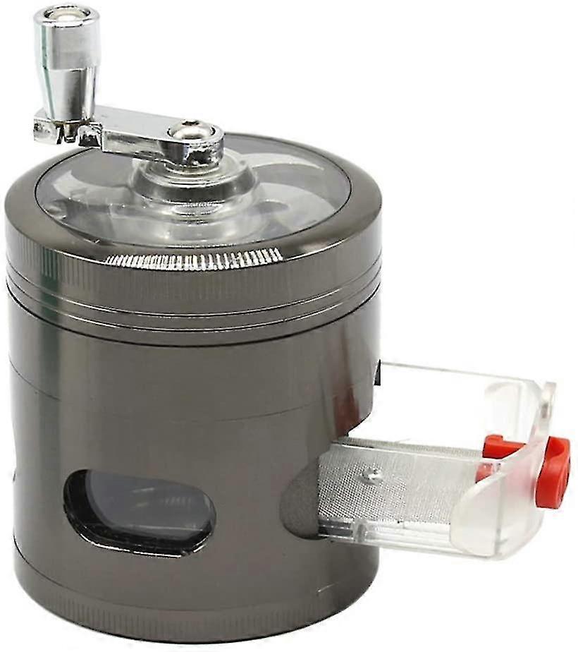 Grinder Spice Crank Metal Grinder Clear Grinder 4pcs Com Gaveta 2,5 Polegadas Preta