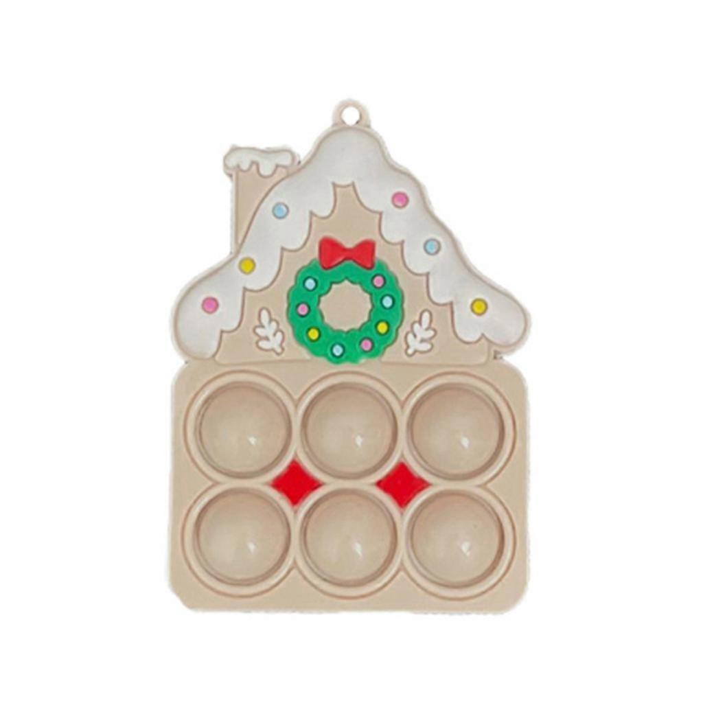  Cartoon Noël Porte-clés Push Bubble Keychain Antistress Squishy Toy