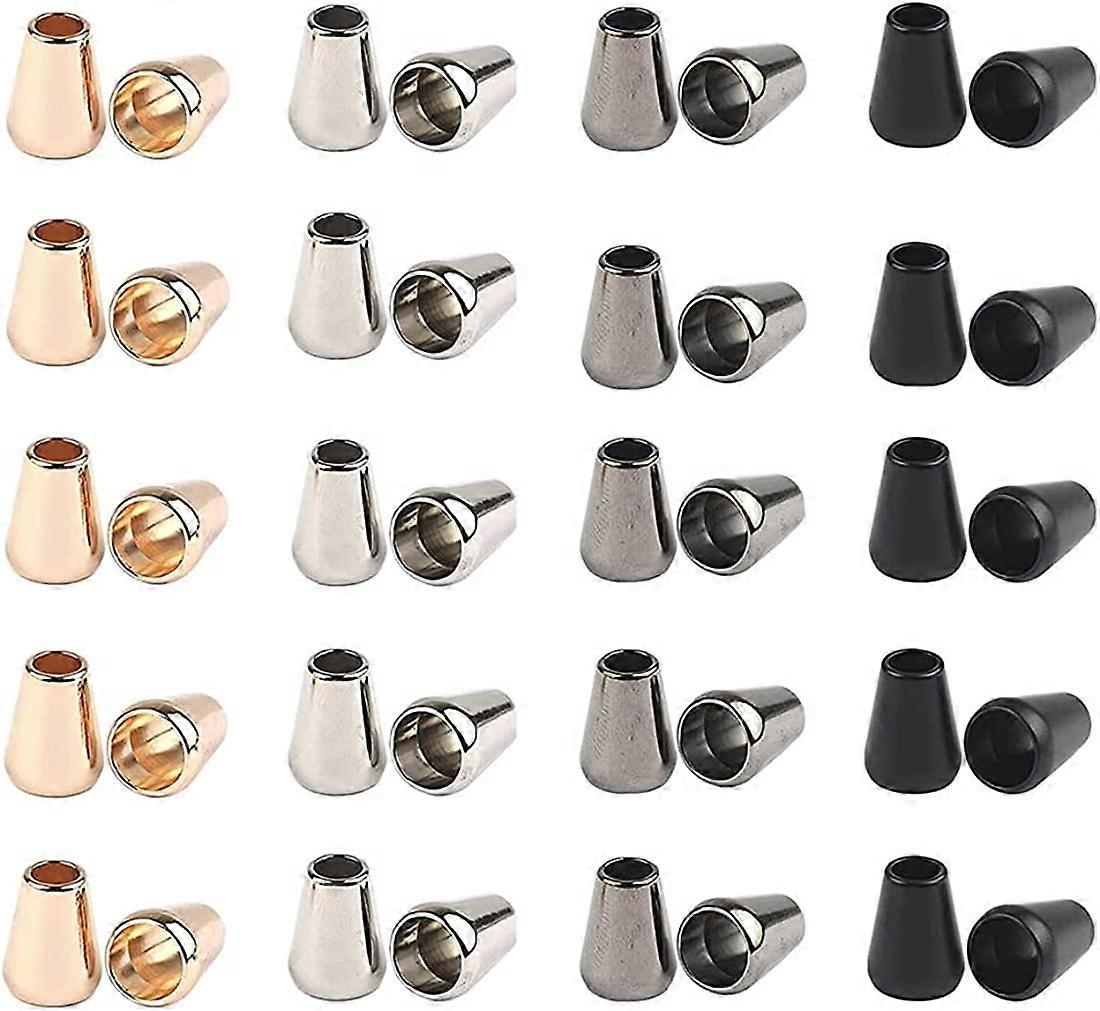 40 Pieces Metal Cord Stopper Cord Stopper Cord Lock Rope Lock Metal Cord End Cap For Hiking Shoelaces Backpacks Clothes For Drawstrings
