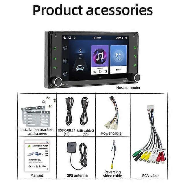 7'' Vehicle Mounted Gps Navigator Multimedia Player Corolla Automotive Central Control For Toyota Wireless Carplay Android