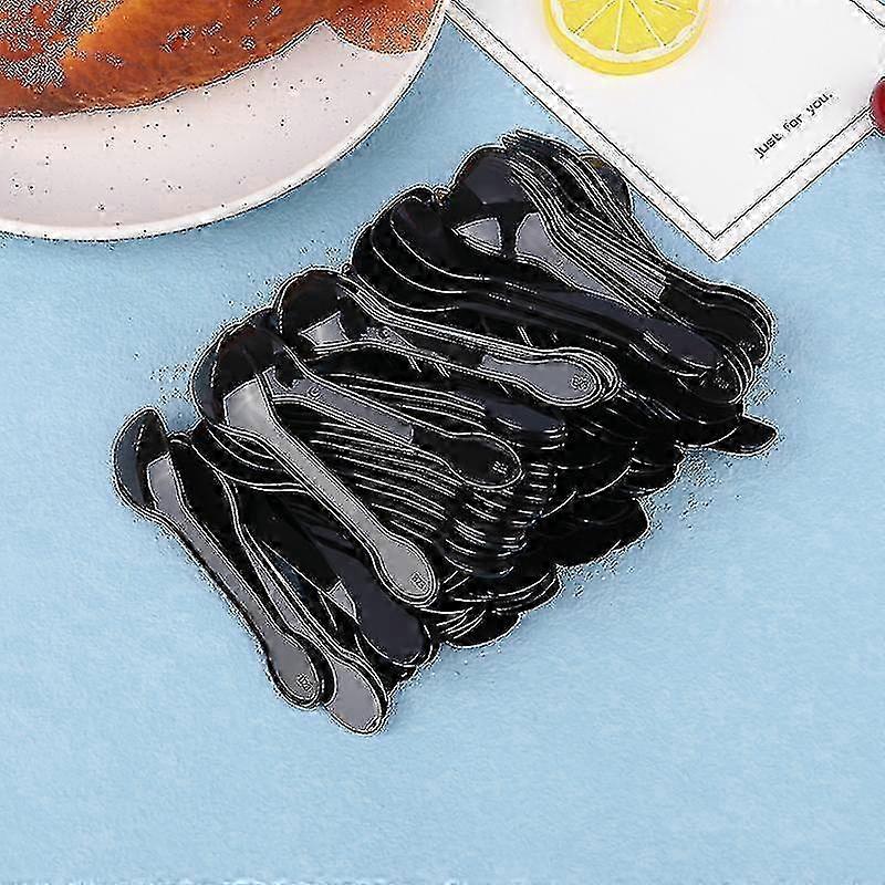 100 قطع ملاعق بلاستيكية صغيرة ملاعق أدوات المائدة لملاعق حلوى الآيس كريم جيلي- QH