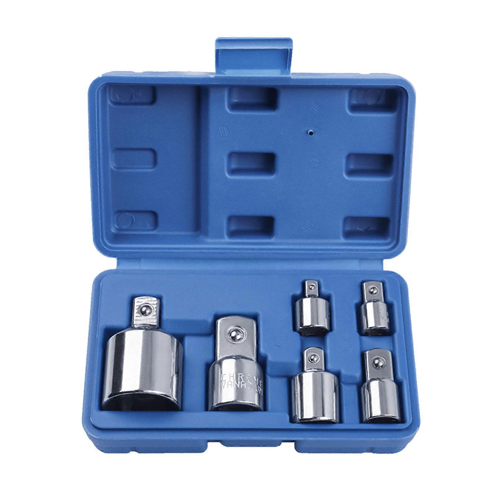 6Pcs Set Conversion Sleeve Impact Socket Converter Universal Joint Socket Adapter Impact Driver Conversions Impact Socket Adapter Jointer Ratchet Stee