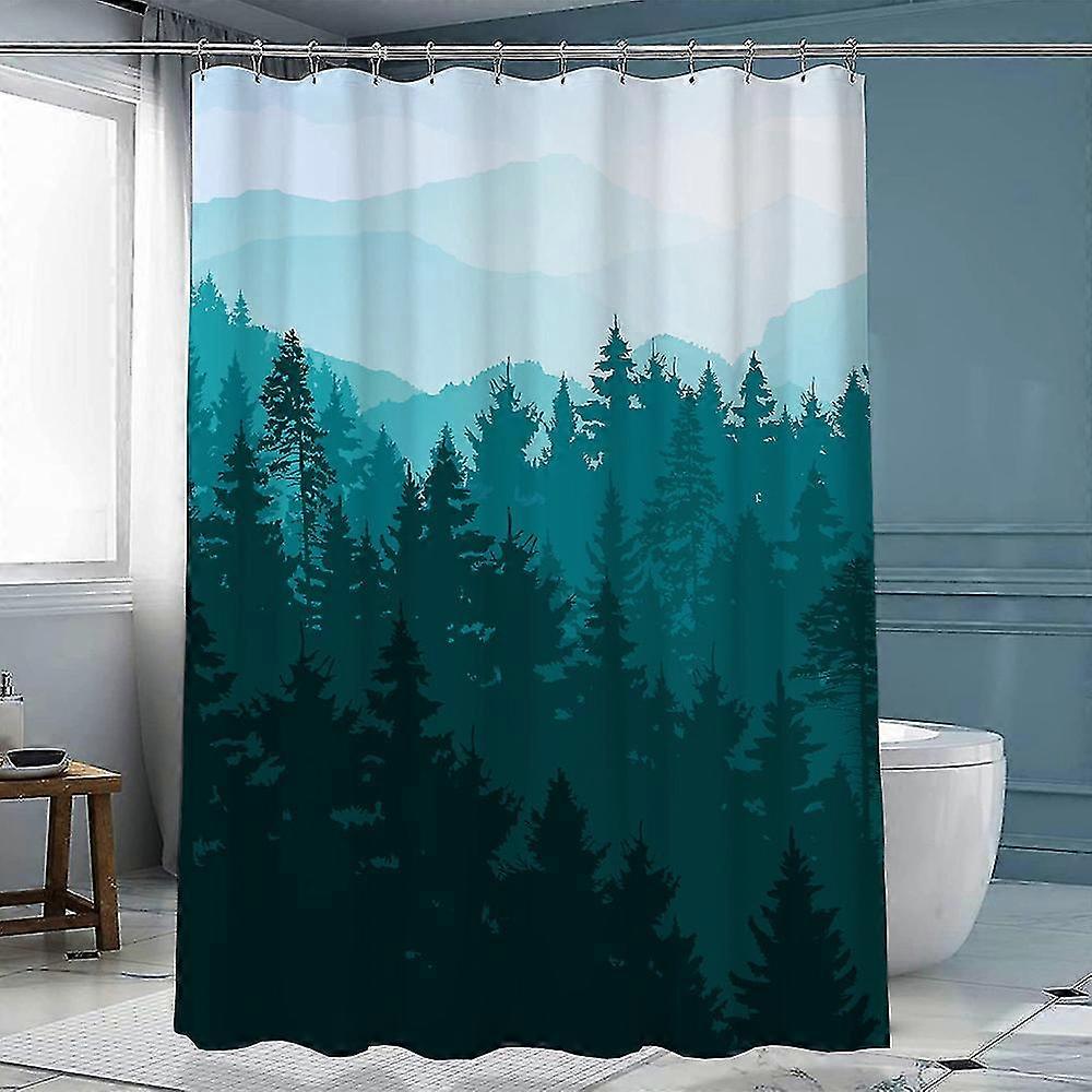 Ink Forest Shower Curtain Chinese Polyester Hook