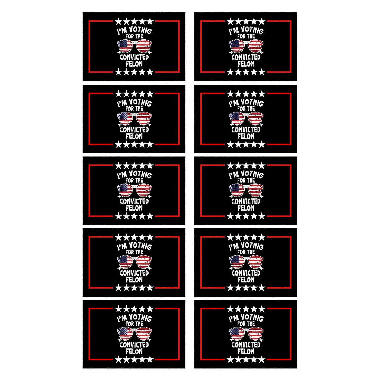 10PCS I'm Voting for the Convicted Felon Funny 2024 Magnets Decals Novelty Waterproof Car Window Decorative Sticker