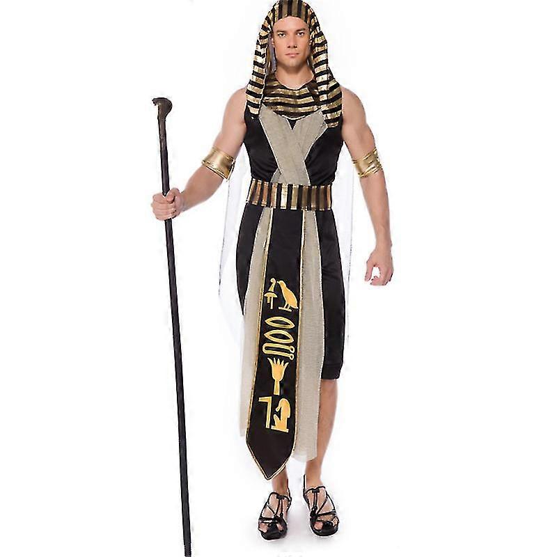 이집트 왕 Tut 의상의 남성 성인 패션 왕, Goldmen의 성인 패션 이집트 왕 Tut 의상, 여성을위한 Goldegyptian 튜닉 의상
